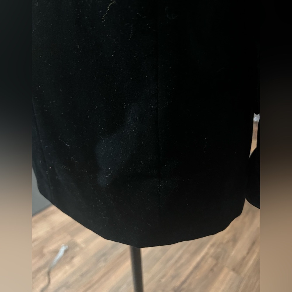 Lillie Rubin Black Velvet Blazer Size 8 Puff Shoulder Tuxedo Lapel Vintage Glam - Picture 8 of 14